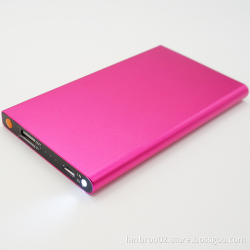 Aluminum-alloy Power Bank with LED Lighting
